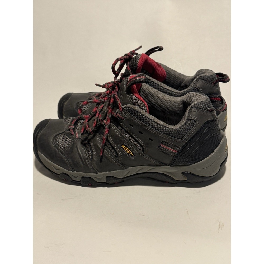 KEEN Koven Womens Hiking Shoes Gray Leather Lace Up Size 8.5